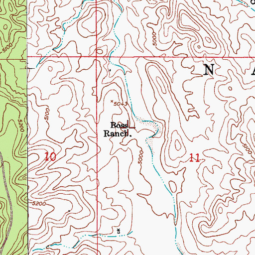 Topographic Map of Boss Ranch, AZ
