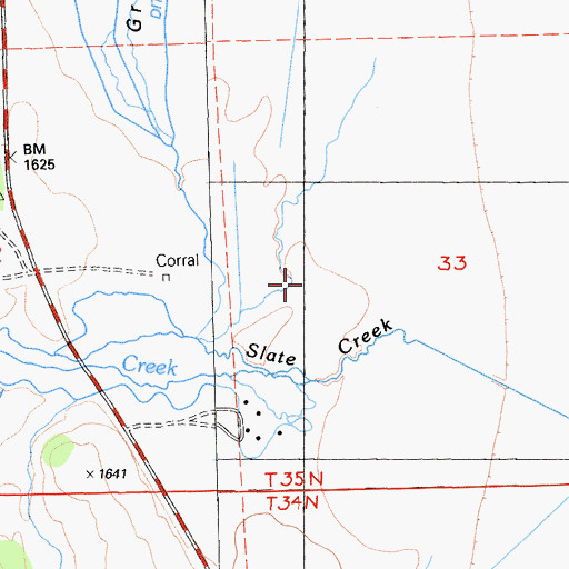 Topographic Map of Slate Creek, CA