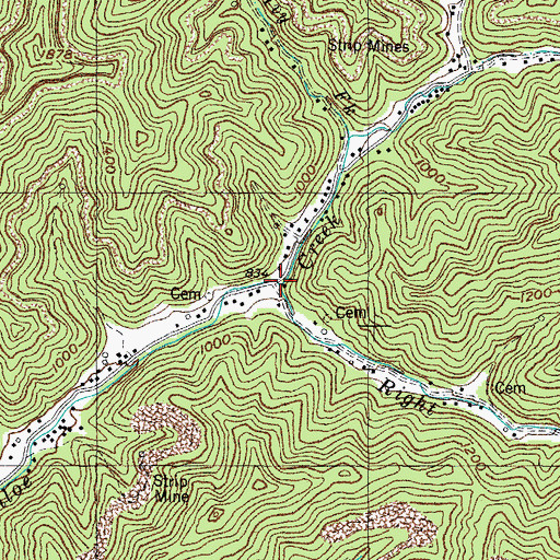Topographic Map of Kendrick Hollow, KY
