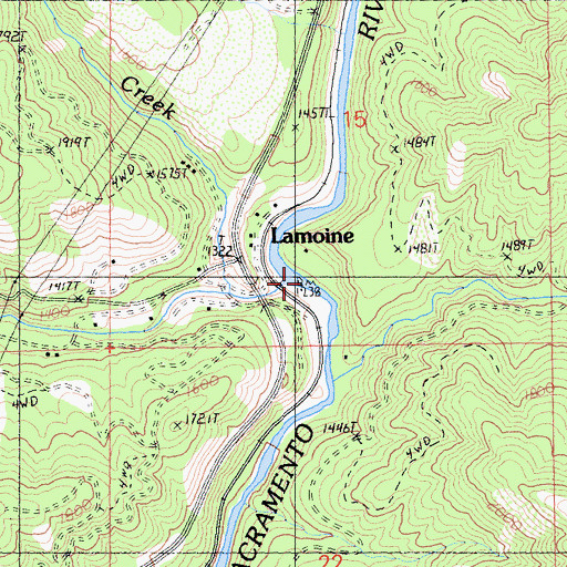 Topographic Map of Slate Creek, CA