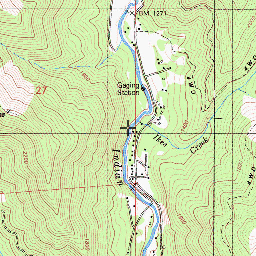 Topographic Map of Ikes Creek, CA