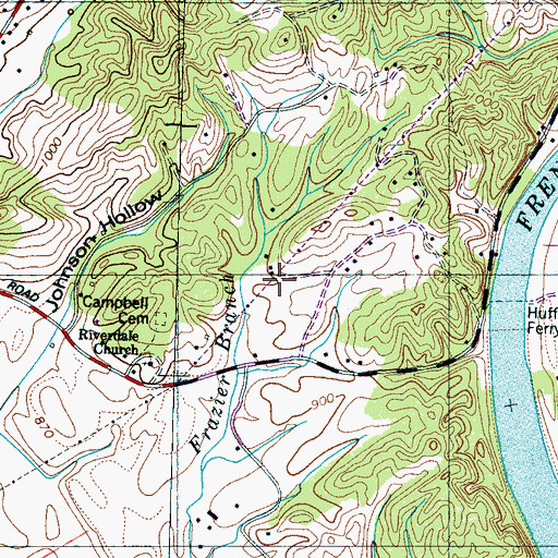 Topographic Map of Vista Farms, TN