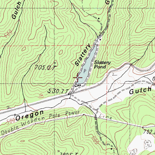 Topographic Map of Slattery Gulch, CA