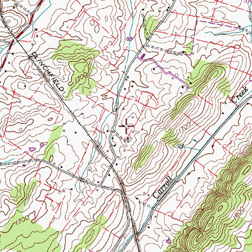 Topographic Map of Peppermint Farms, TN
