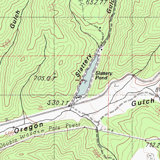 Topographic Map of Slattery Pond, CA