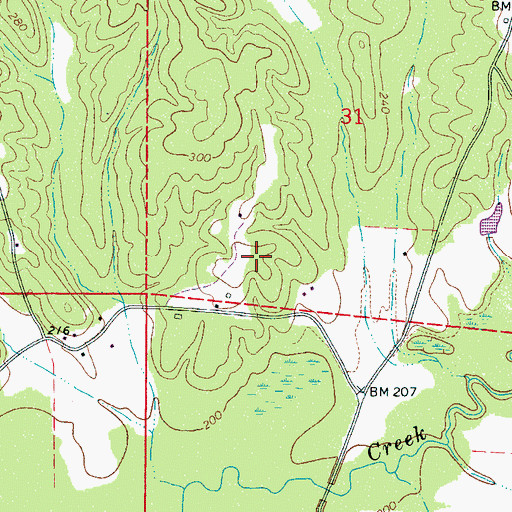 Topographic Map of Zion Possum Bend Cemetery, AL