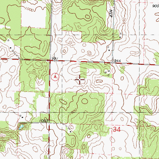 Topographic Map of Hillview Christmas Tree Farm, WI