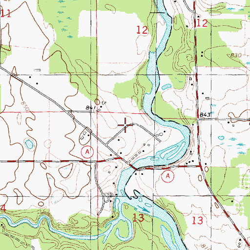 Topographic Map of Hanauer's Tree Farms, WI