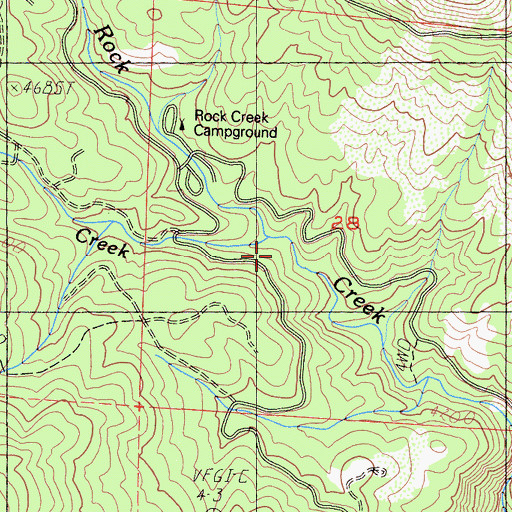 Topographic Map of Slide Creek, CA
