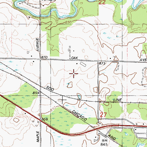 Topographic Map of Krueger Dairy Farm, WI