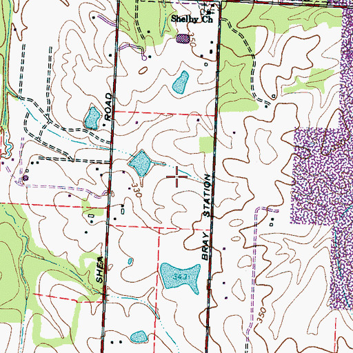 Topographic Map of Highgrove Farms, TN