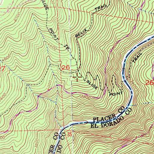 Topographic Map of Slide Point Trail, CA