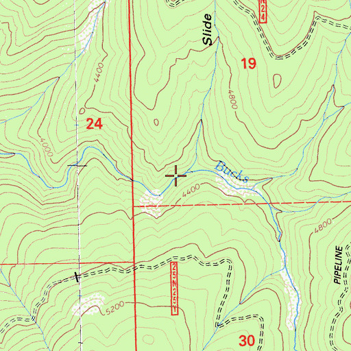 Topographic Map of Slide Ravine, CA