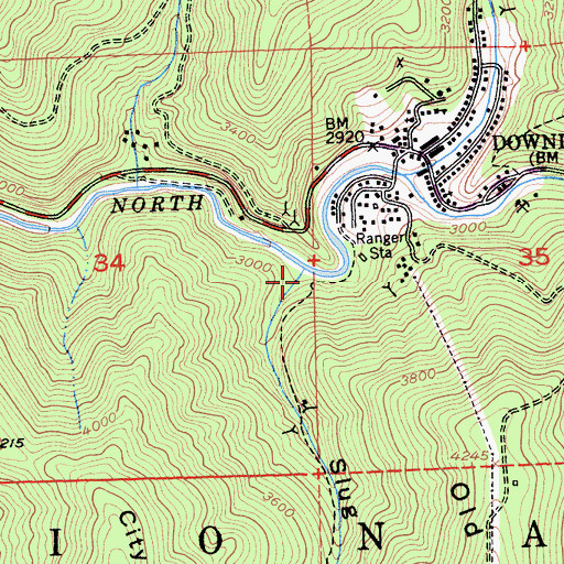 Topographic Map of Slug Canyon, CA