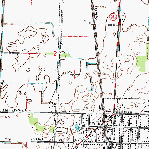 Topographic Map of Bradner Sewage Treatment Plant, OH