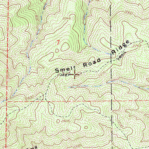 Topographic Map of Smelt Road Ridge, CA