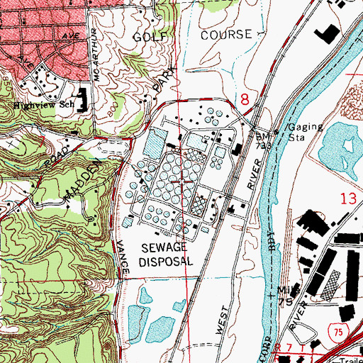 Topographic Map of Dayton Wastewater Treatment Plant, OH