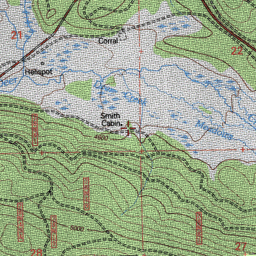 Topographic Map of Smith Cabin, CA