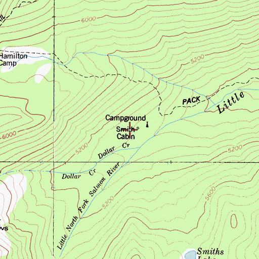 Topographic Map of Smith Cabin, CA