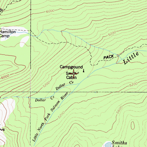 Topographic Map of Smith Cabin, CA