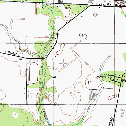 Topographic Map of Oakwood Sodding Farm, MD