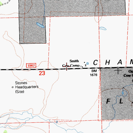 Topographic Map of Smith Cow Camp, CA