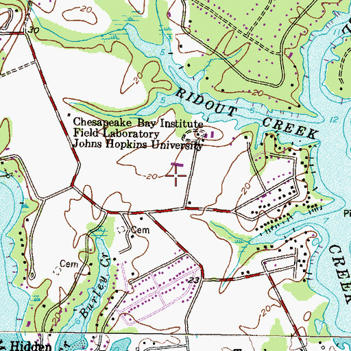 Topographic Map of Central Sodding Farms, MD