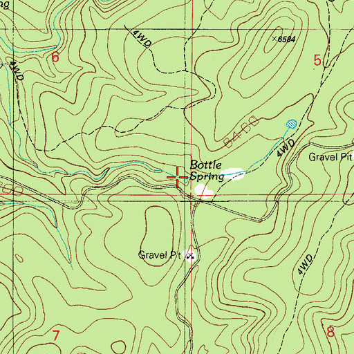 Topographic Map of Bottle Spring, AZ