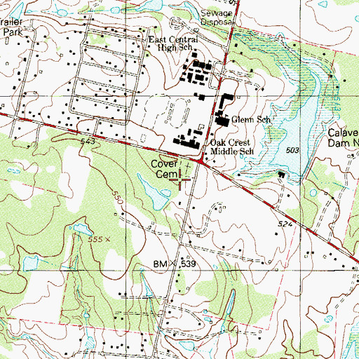 Topographic Map of Resurrection United Methodist Church, TX