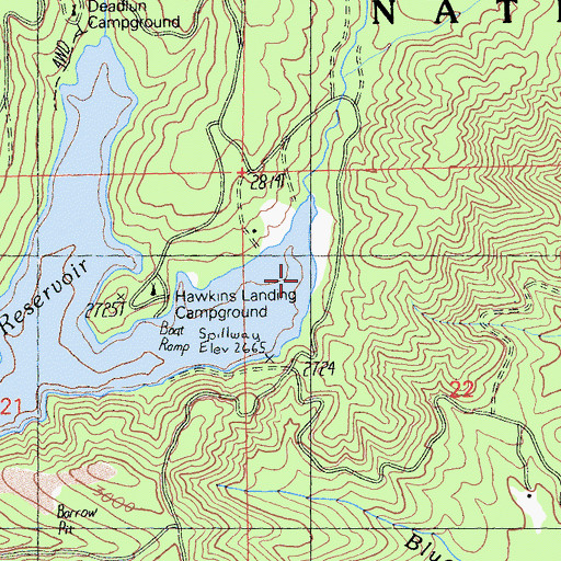 Topographic Map of Smith Flat, CA