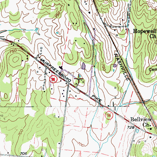 Topographic Map of Canaan Farms, TN