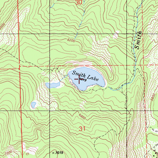 Topographic Map of Smith Lake, CA