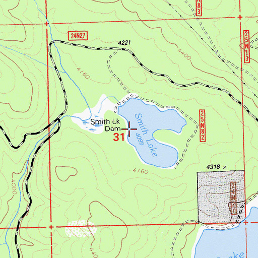 Topographic Map of Smith Lake, CA