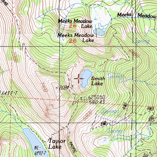 Topographic Map of Smith Lake, CA