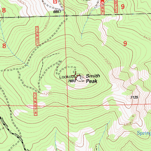 Topographic Map of Smith Peak, CA