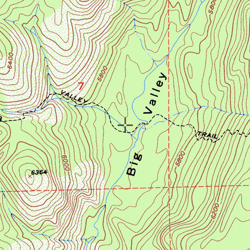 Topographic Map of Big Valley, CA