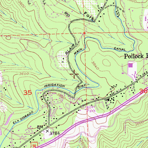 Topographic Map of El Dorado Irrigation District Main Canal, CA