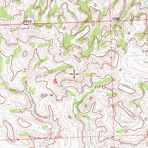 Topographic Map of Two Shields Butte, ND