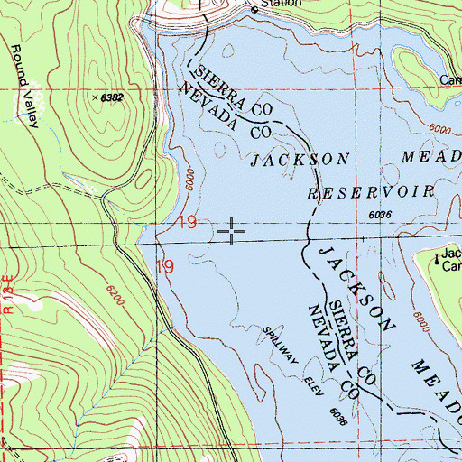 Topographic Map of Jackson Meadows (historical), CA