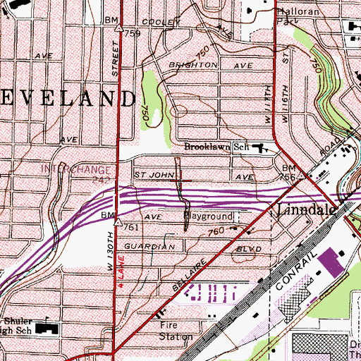 Topographic Map of Chevy Branch Big Creek, OH