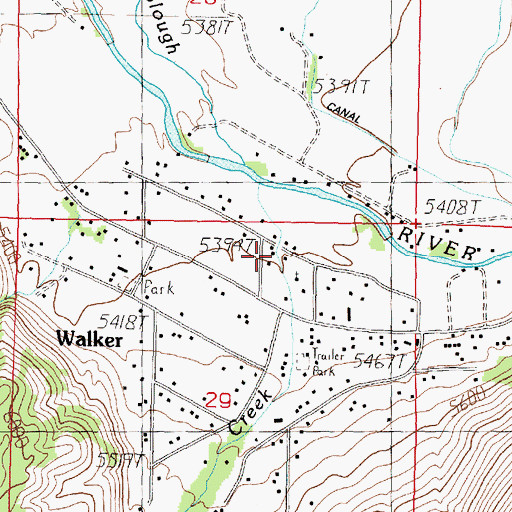 Topographic Map of Mill Canyon, CA