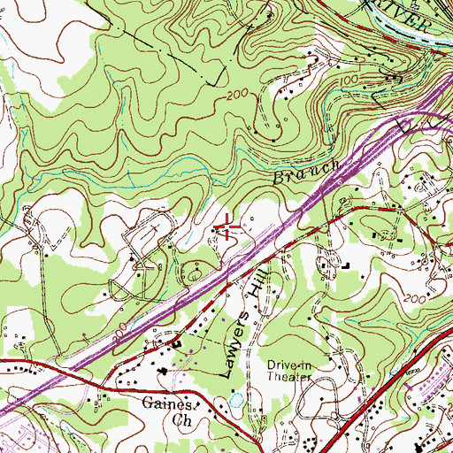 Topographic Map of Shadowbrook Farm, MD