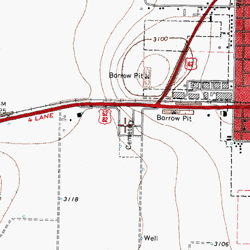 Topographic Map of Ralls Cemetery, TX