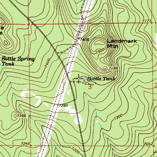 Topographic Map of Bottle Tank, AZ