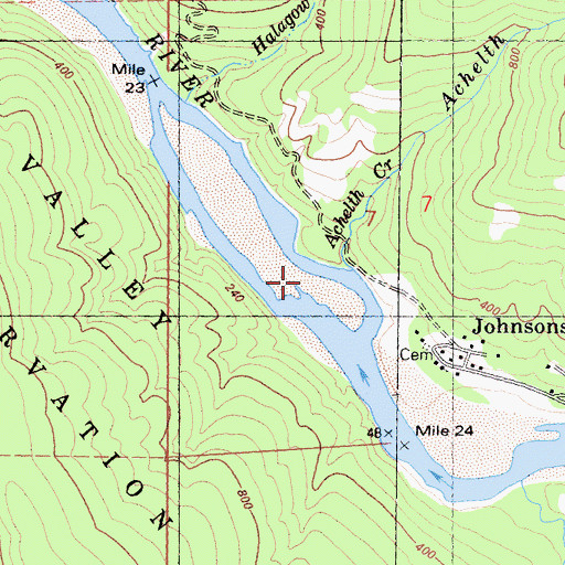 Topographic Map of Achelth Creek, CA