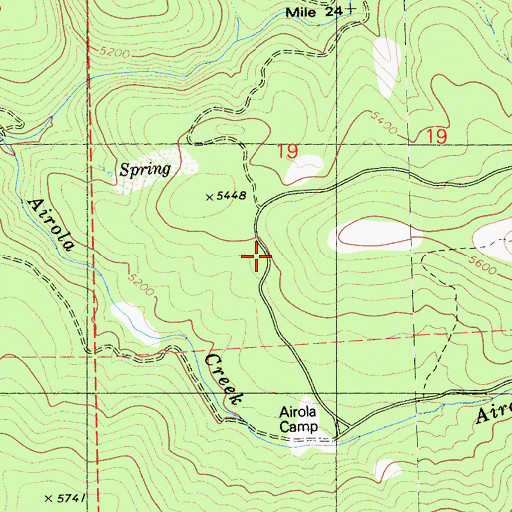 Topographic Map of Airola Camp, CA