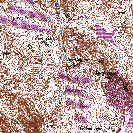 Topographic Map of Bootlegger Spring, AZ