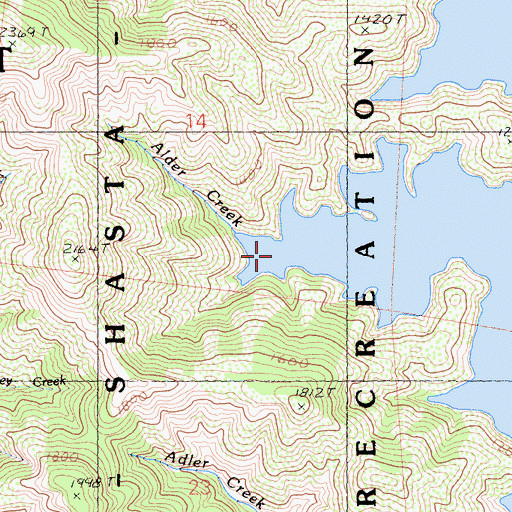 Topographic Map of Alder Creek, CA