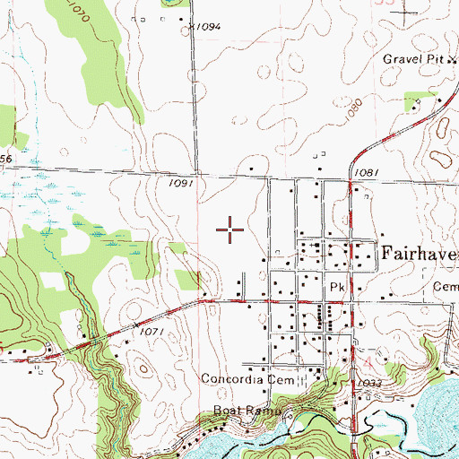 Topographic Map of Fair Haven Farm, MN