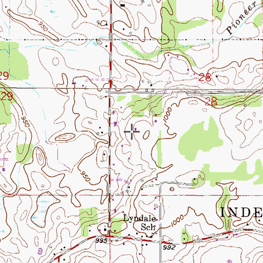 Topographic Map of Homestead Orchard, MN